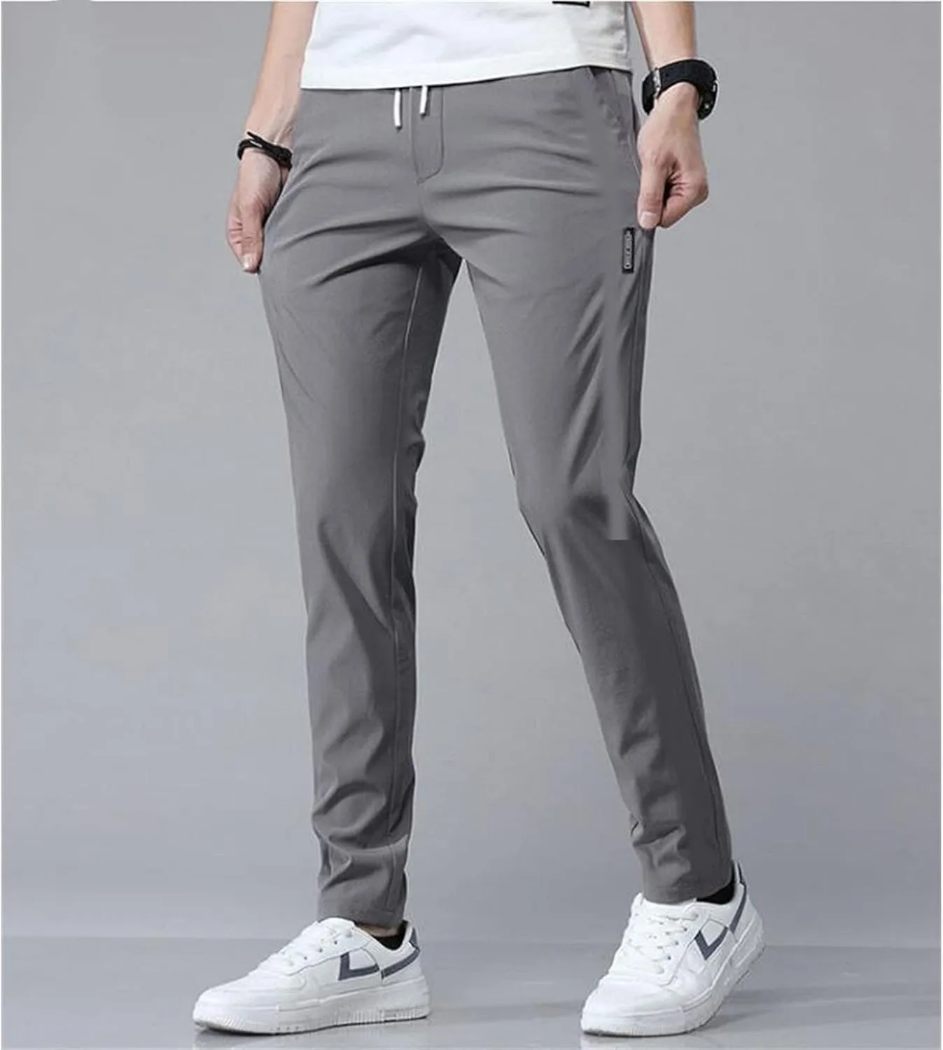 Glidepants for Men, Quick Dry Pull-On Stretch Pants, Men's Summer Glide Solid Color Slim Fit Lightweight Jogging Pants
