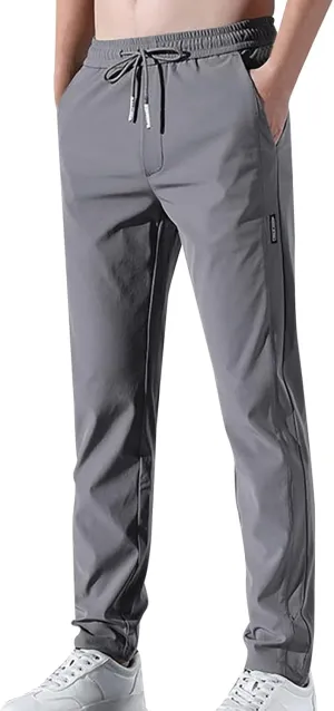 Glidepants for Men, Quick Dry Pull-On Stretch Pants, Men's Summer Glide Solid Color Slim Fit Lightweight Jogging Pants
