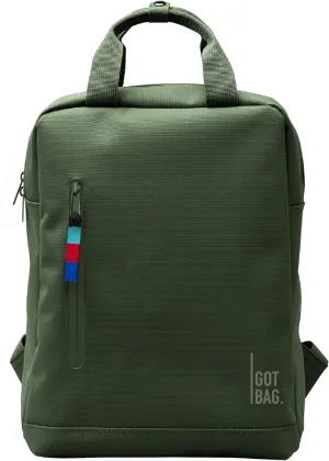 GOT BAG - Daypack Backpack, Hiking & Travel with a 13 Laptop Sleeve & Luggage Sleeve, Eco-Conscious Bag Made of Recycled Ocean Impact Plastic (Algae Color)