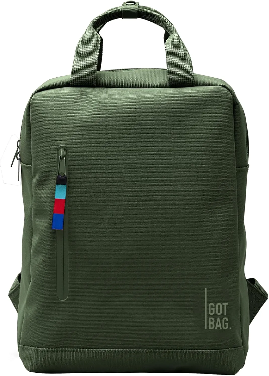 GOT BAG - Daypack Backpack, Hiking & Travel with a 13 Laptop Sleeve & Luggage Sleeve, Eco-Conscious Bag Made of Recycled Ocean Impact Plastic (Algae Color)