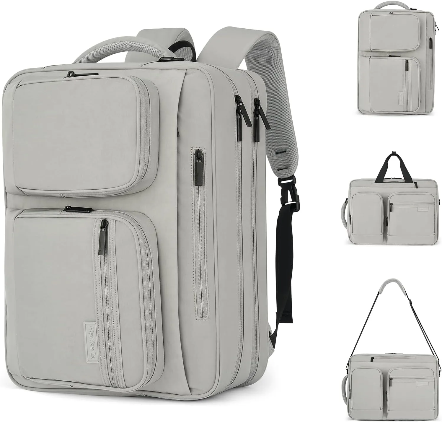 Hanke Multifunctional Carry On Luggage Bag, Personal Item Travel Bag 18x14x8 Airline Approved, Lightweight Under Seat Bags for Airplanes, Overnight Weekender Bags for Women, Rock Grey