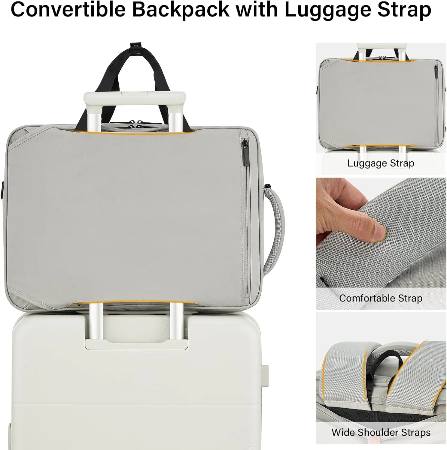 Hanke Multifunctional Carry On Luggage Bag, Personal Item Travel Bag 18x14x8 Airline Approved, Lightweight Under Seat Bags for Airplanes, Overnight Weekender Bags for Women, Rock Grey