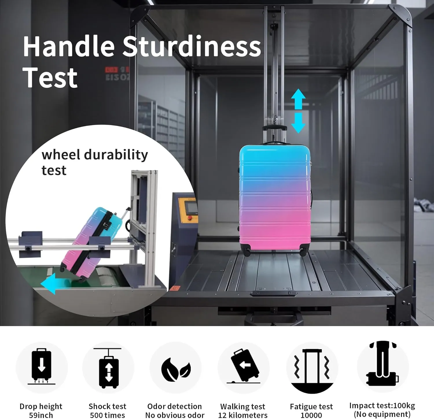 Hardshell 3-Piece Gradient Luggage Set Expandable Luggage Set with 360 Spinner Wheels & TSA Lock - Lightweight Suitcases in 20"/24"/28" Sizes (Blue and Red)
