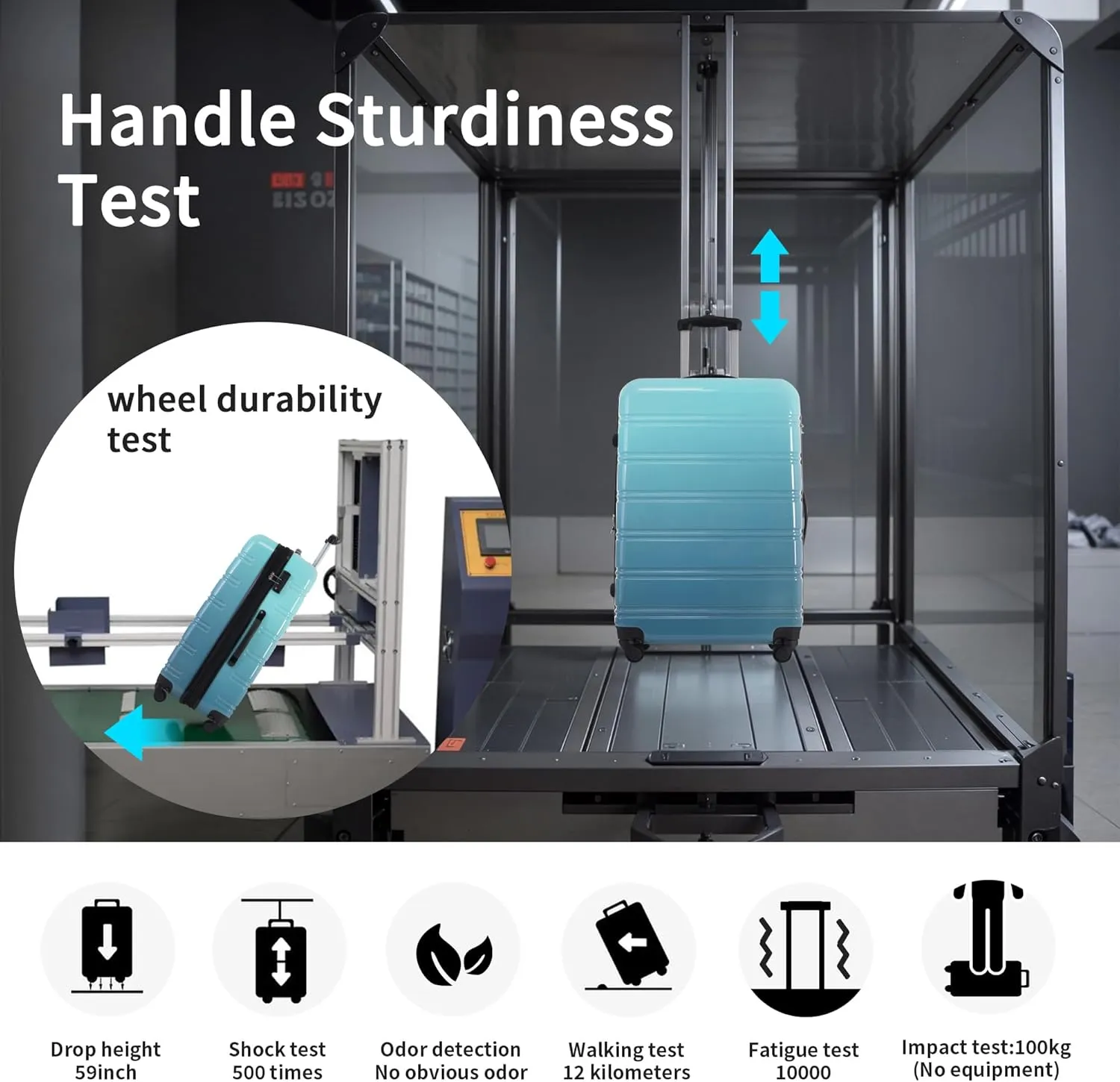 Hardshell 3-Piece Gradient Luggage Set Expandable Luggage Set with 360 Spinner Wheels & TSA Lock - Lightweight Suitcases in 20"/24"/28" Sizes (Blue)