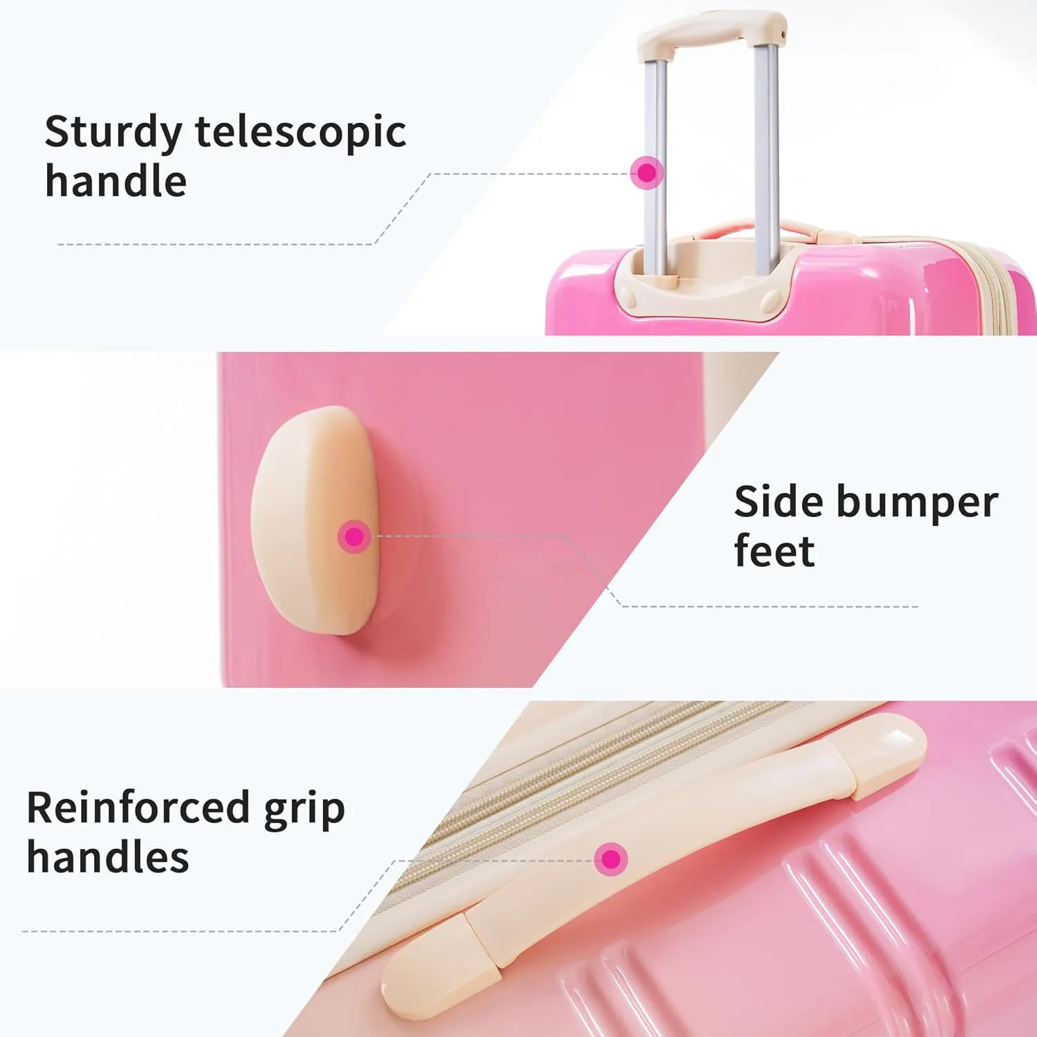 Hardshell 3-Piece Gradient Luggage Set Expandable Luggage Set with 360 Spinner Wheels & TSA Lock - Lightweight Suitcases in 20"/24"/28" Sizes (Pink and Yellow)