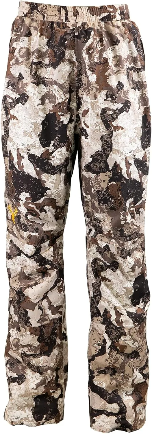 HOT SHOT Mens Camo Rain Pant, Waterproof Ultra-Quiet Pull-On Camouflage Pants for Hunting, Fishing, Hiking, Camping