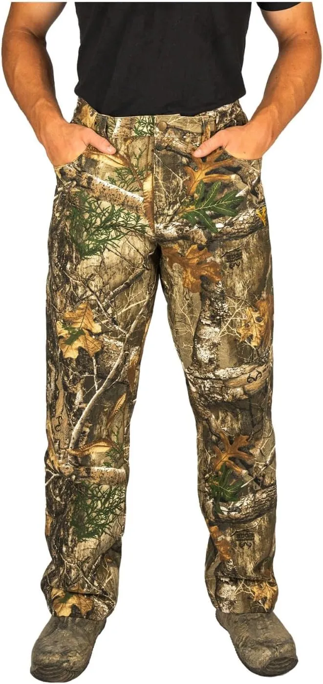 HOT SHOT Mens Flannel Lined Camo Hunting Pants  Camouflage Outdoor Pants for Men