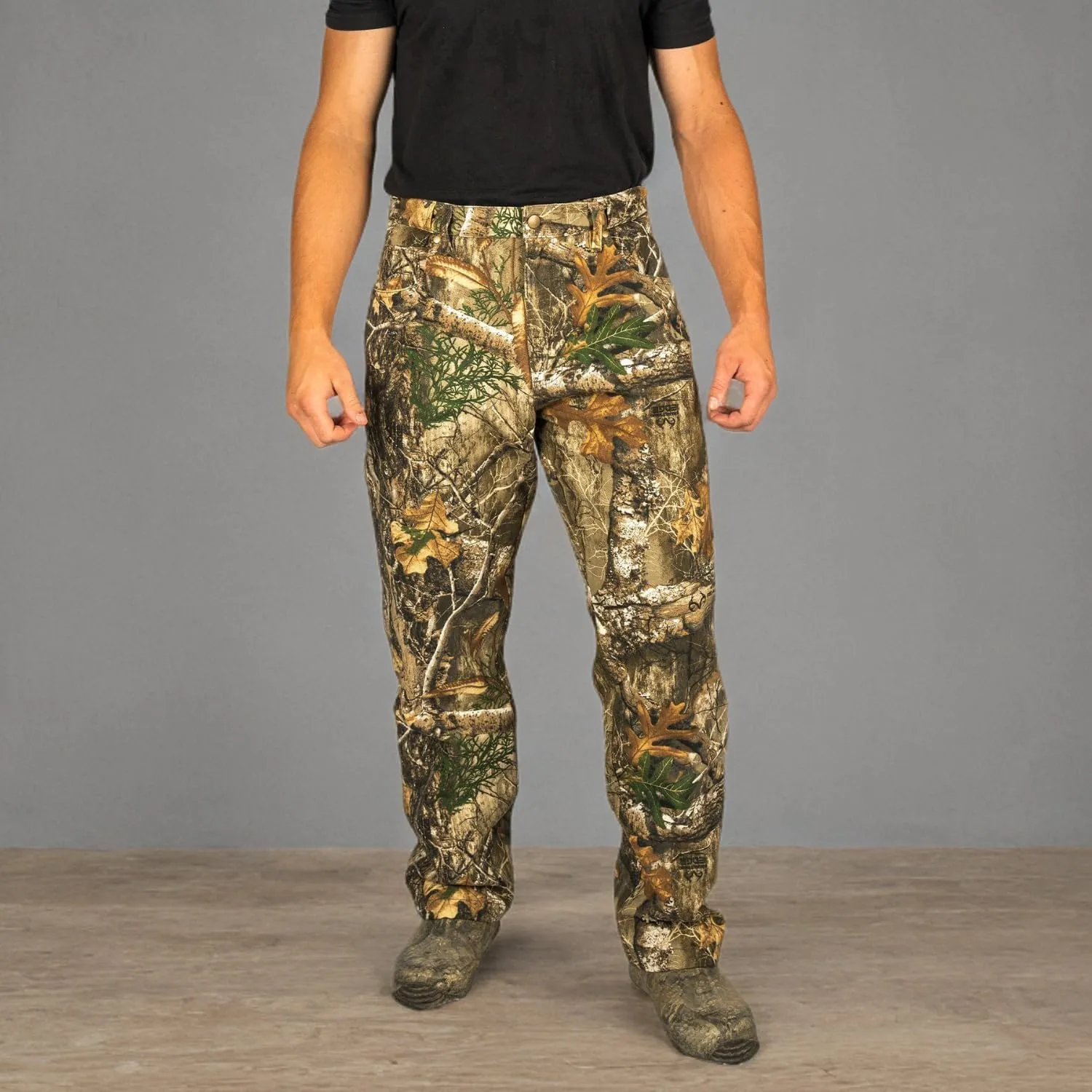HOT SHOT Mens Flannel Lined Camo Hunting Pants  Camouflage Outdoor Pants for Men