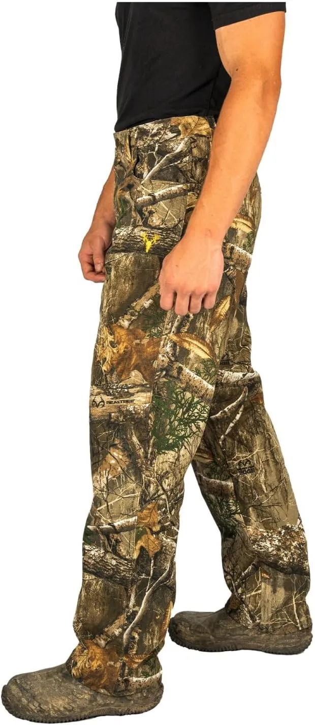 HOT SHOT Mens Flannel Lined Camo Hunting Pants  Camouflage Outdoor Pants for Men