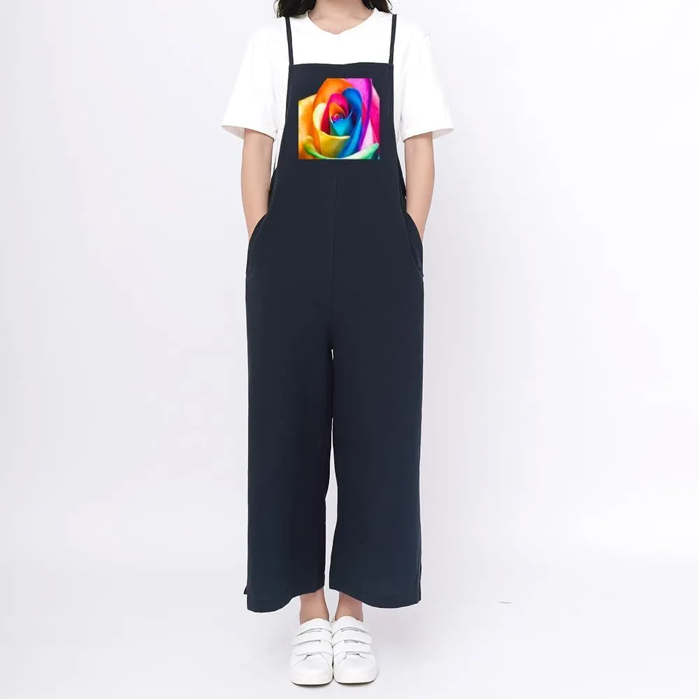 IMAYONDIA Women's Jumpsuits Casual Long Rompers Wide Leg Baggy Bibs Overalls Pants S-5XL
