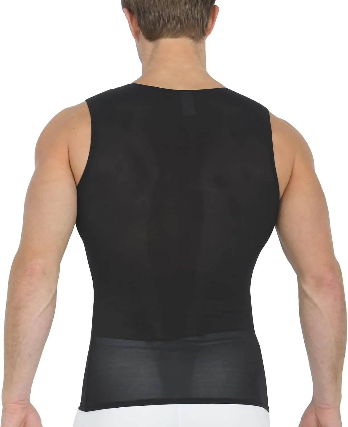 Insta Slim Mens Compression Sleeveless V Neck Muscle Shirt- Slimming Body Shaper Undershirt