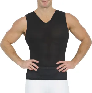 Insta Slim Mens Compression Sleeveless V Neck Muscle Shirt- Slimming Body Shaper Undershirt