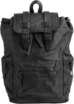 Jild Genuine Leather Backpack for Women or Men Carry-On Travel Backpack Shoulder Hiking Camping Vintage Leather Laptop Bag (Black)