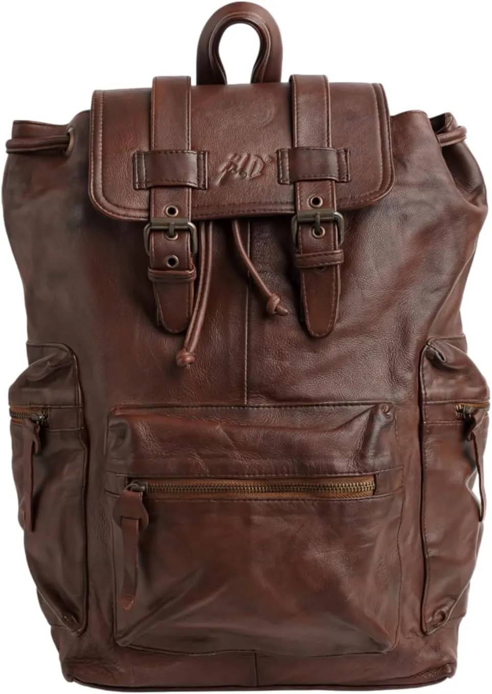 Jild Genuine Leather Backpack for Women or Men Carry-On Travel Backpack Shoulder Hiking Camping Vintage Leather Laptop Bag (Tan)