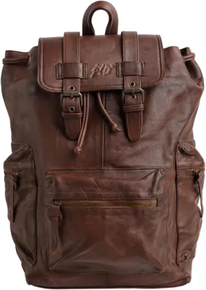 Jild Genuine Leather Backpack for Women or Men Carry-On Travel Backpack Shoulder Hiking Camping Vintage Leather Laptop Bag (Tan)