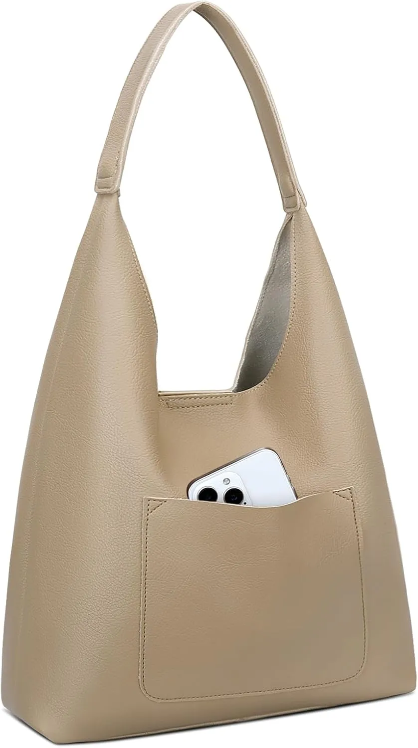 KKXIU Hobo Bags for Women Soft Vegan Leather Tote Purse Bag Slouchy Shoulder Handbag