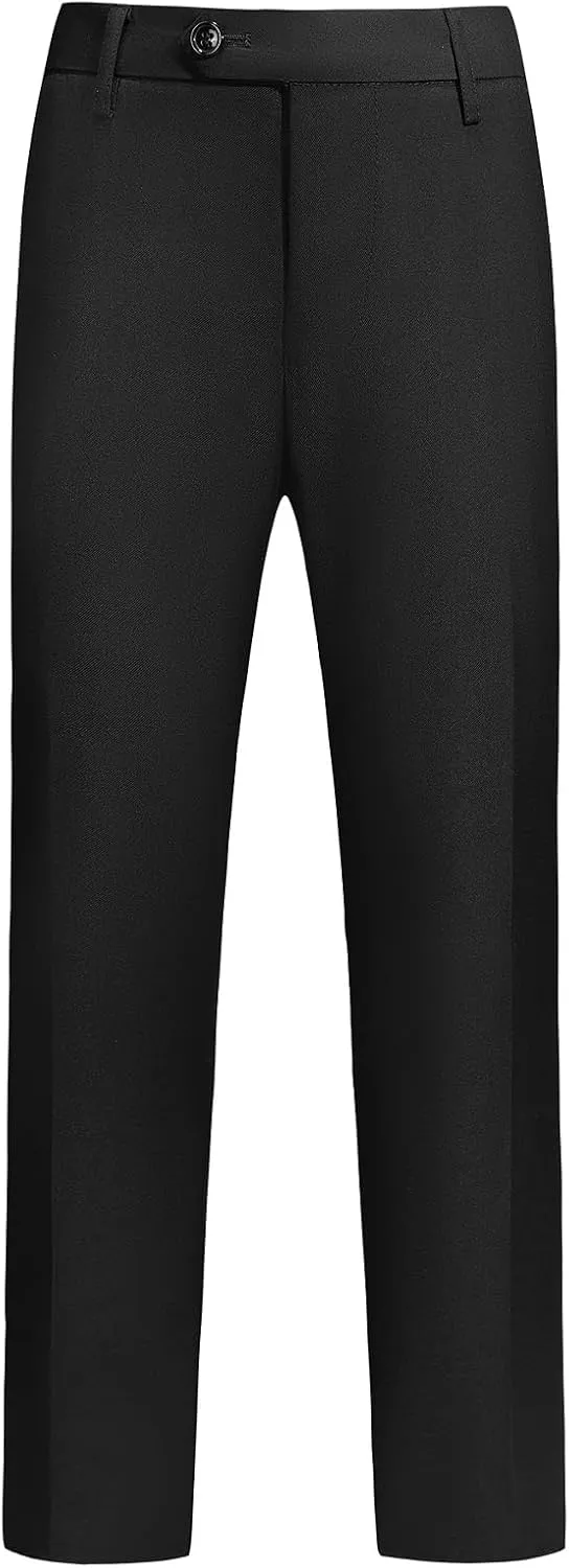 Lamgool Boys Velvet Suit 2 Piece Slim Fit Tuxedo Formal Outfit with Blazer Jacket Pant for Kids Wedding Ring Bearer Size 6-20