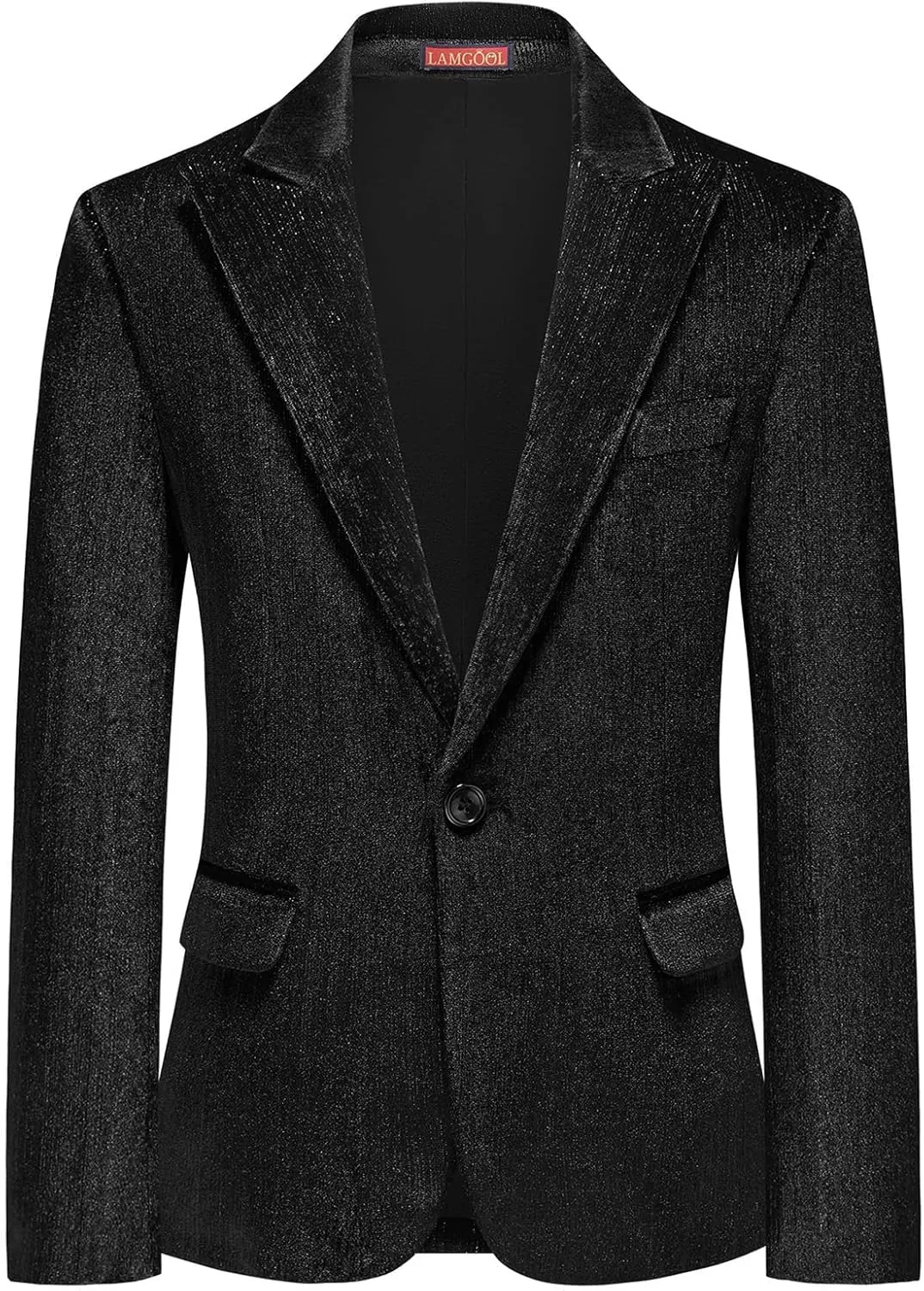 Lamgool Boys Velvet Suit 2 Piece Slim Fit Tuxedo Formal Outfit with Blazer Jacket Pant for Kids Wedding Ring Bearer Size 6-20