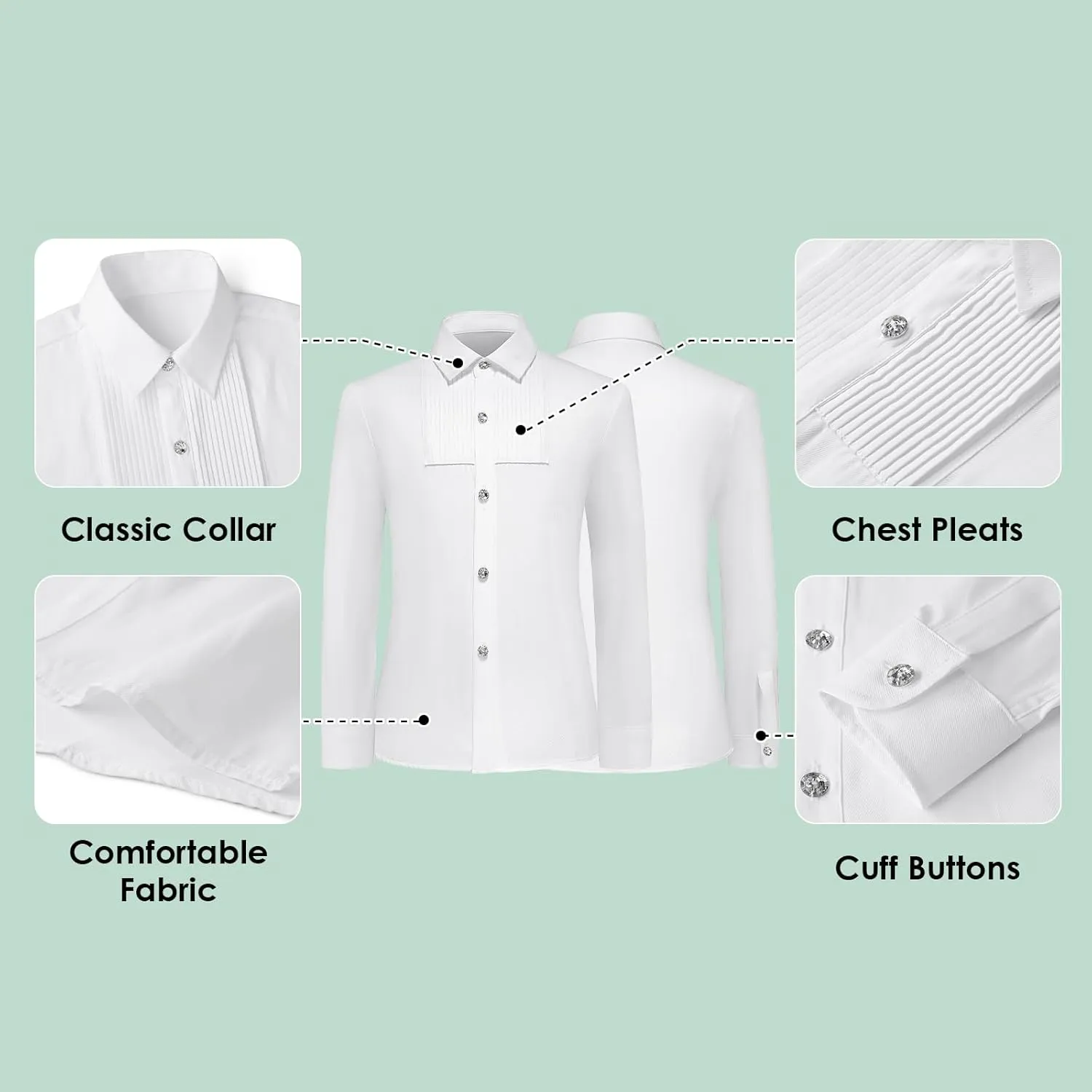 Lamgool Boys Velvet Suit Set Slim Fit Tuxedo Kids Formal Outfit 4 Piece with Blazer Jacket Shirt Pant Bow Tie for Wedding