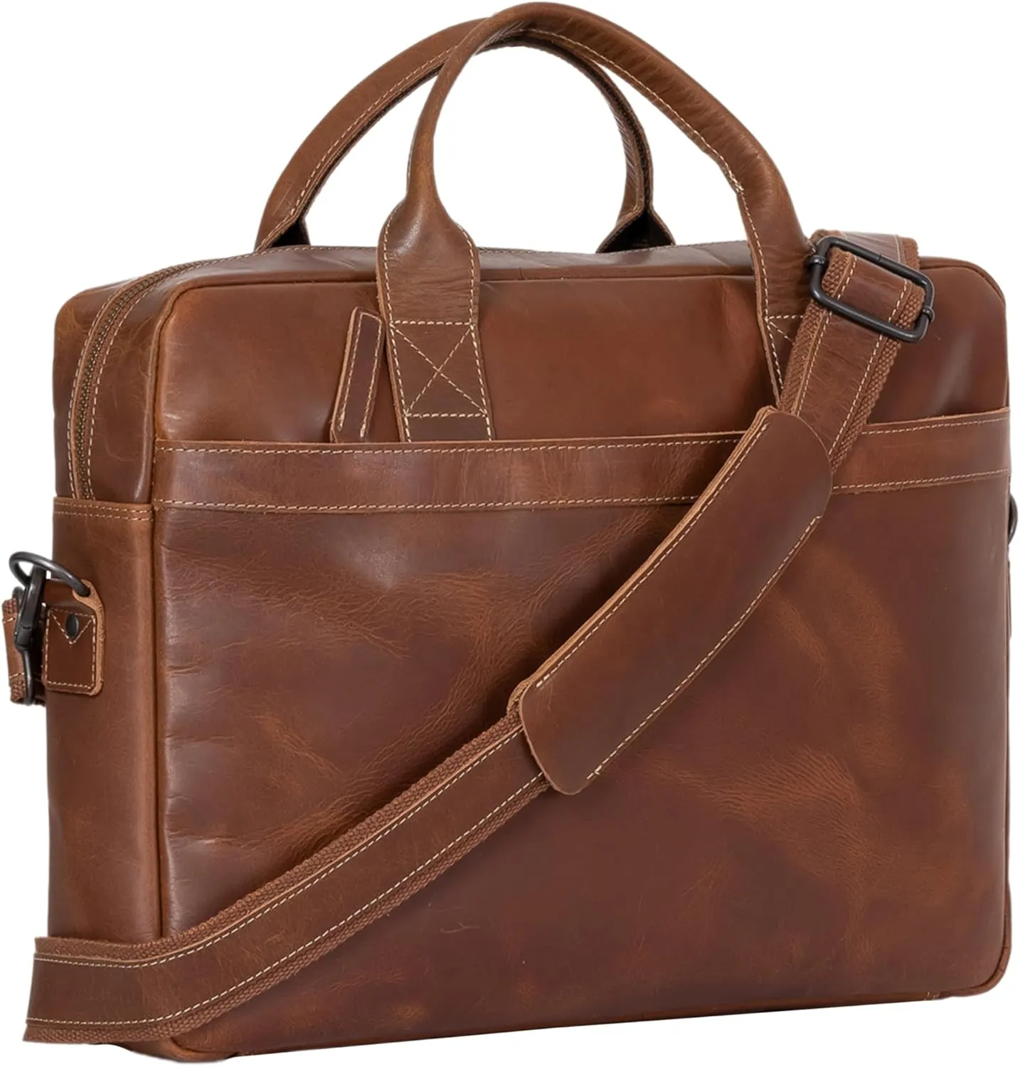 Leather briefvase15.5 Inch laptop Messenger Bag Ideal Satchel Bag Best for Men and Women