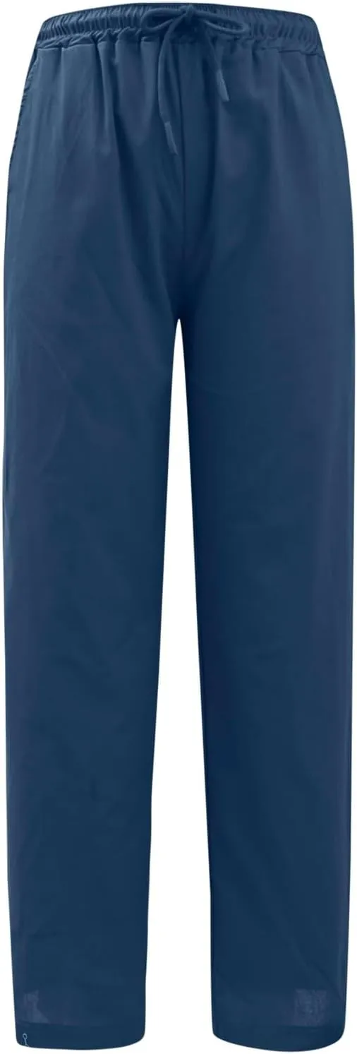Linen Pants for Women Summer Lightweight High Waist Baggy Pants Loose Fit Comfy Straight Leg Trouser with Pockets