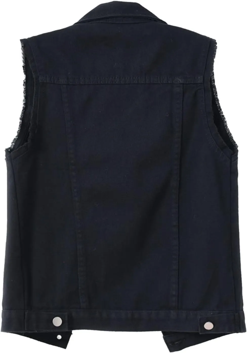 Locachy Women's Casual Denim Vest Jacket Slim Fit Sleeveless Ripped Tops