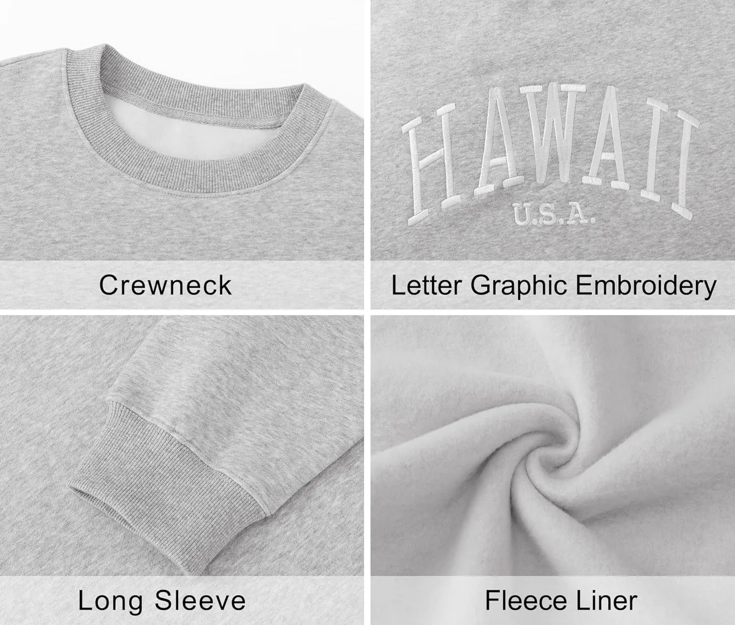 LOMON Oversized Sweatshirt for Women Crewneck Long Sleeve Casual Fleece Tops Graphic Hoodies Pullover Sweater