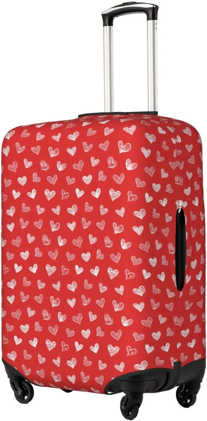 Love Hearts Travel Luggage Covers Elastic Suitcase Protector Washable Baggage Covers