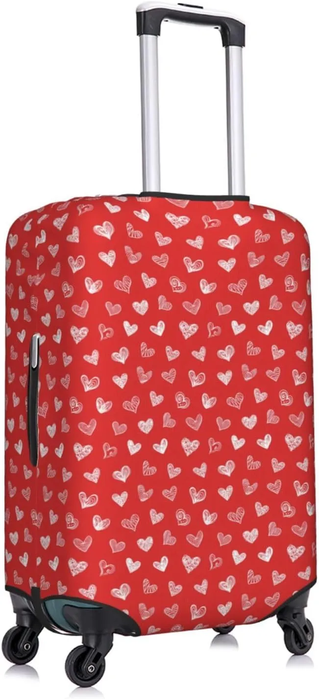 Love Hearts Travel Luggage Covers Elastic Suitcase Protector Washable Baggage Covers