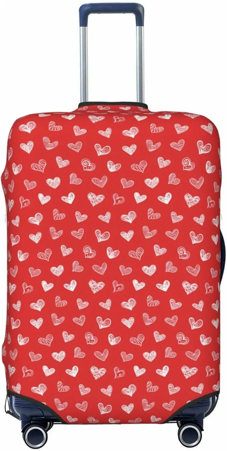 Love Hearts Travel Luggage Covers Elastic Suitcase Protector Washable Baggage Covers