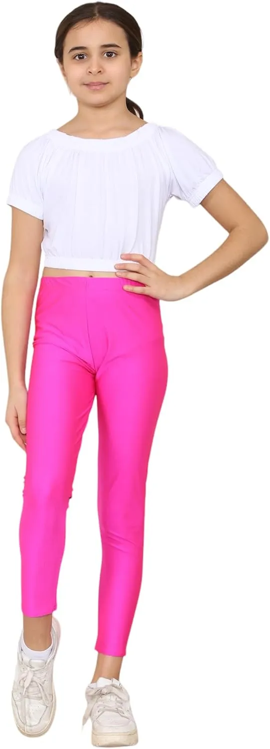 Loxdonz Girls Athletic Leggings Kids Dance Workout Running Yoga Pants Ballet Gymnastics Tights