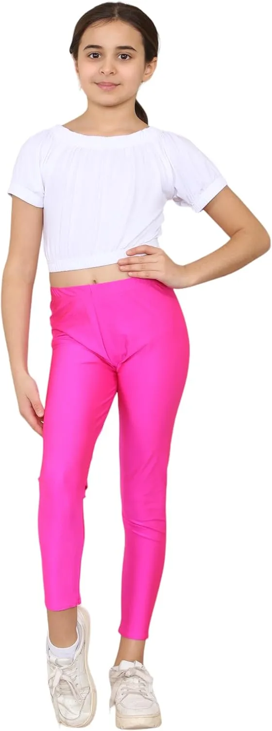 Loxdonz Girls Athletic Leggings Kids Dance Workout Running Yoga Pants Ballet Gymnastics Tights