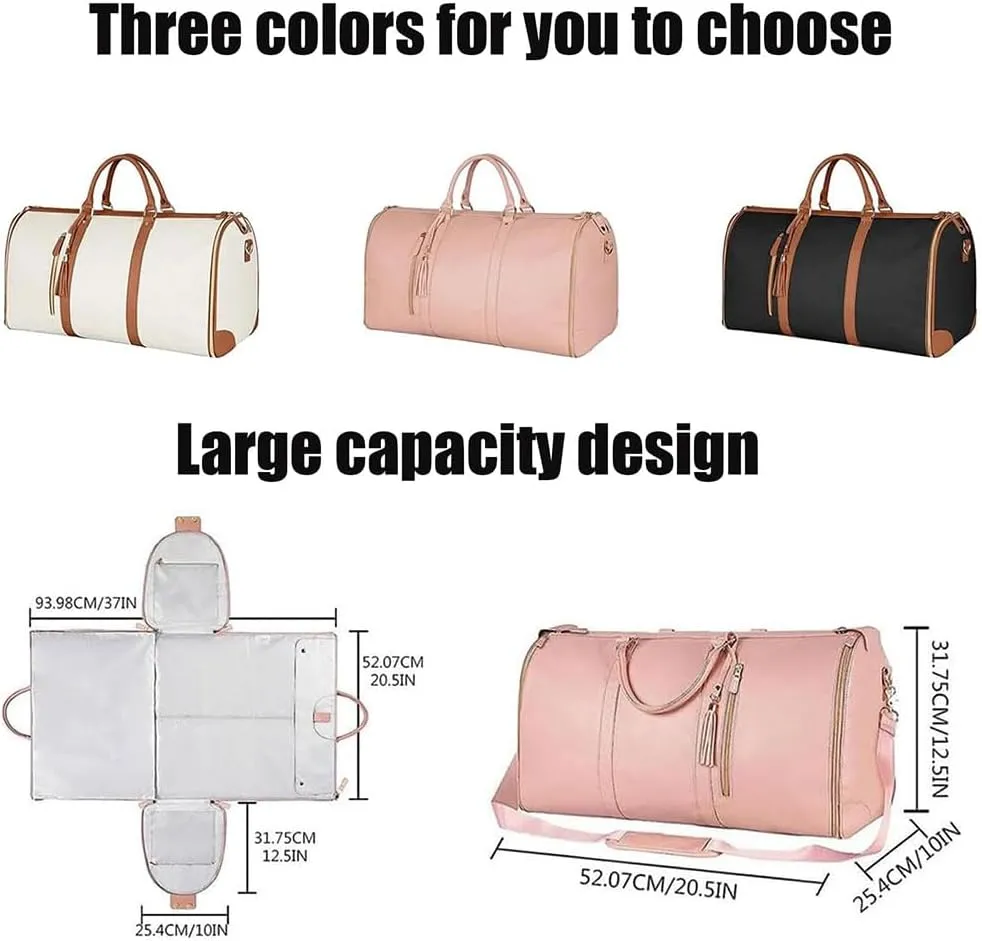 Luux Bags Travel Duffel Bag, Convertible Garment Duffle Bags for Travel, 2 in 1 Hanging Suitcase Suit Foldable Travel Duffel (G)