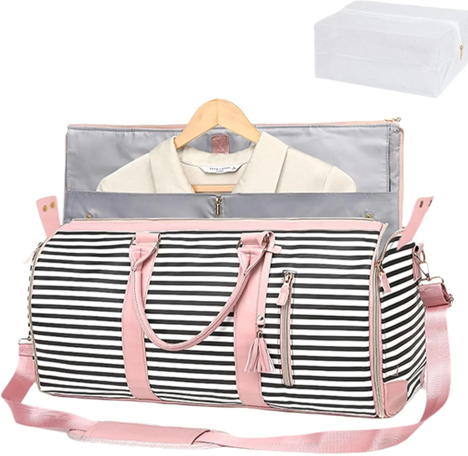 Luux Bags Travel Duffel Bag, Convertible Garment Duffle Bags for Travel, 2 in 1 Hanging Suitcase Suit Foldable Travel Duffel (G)