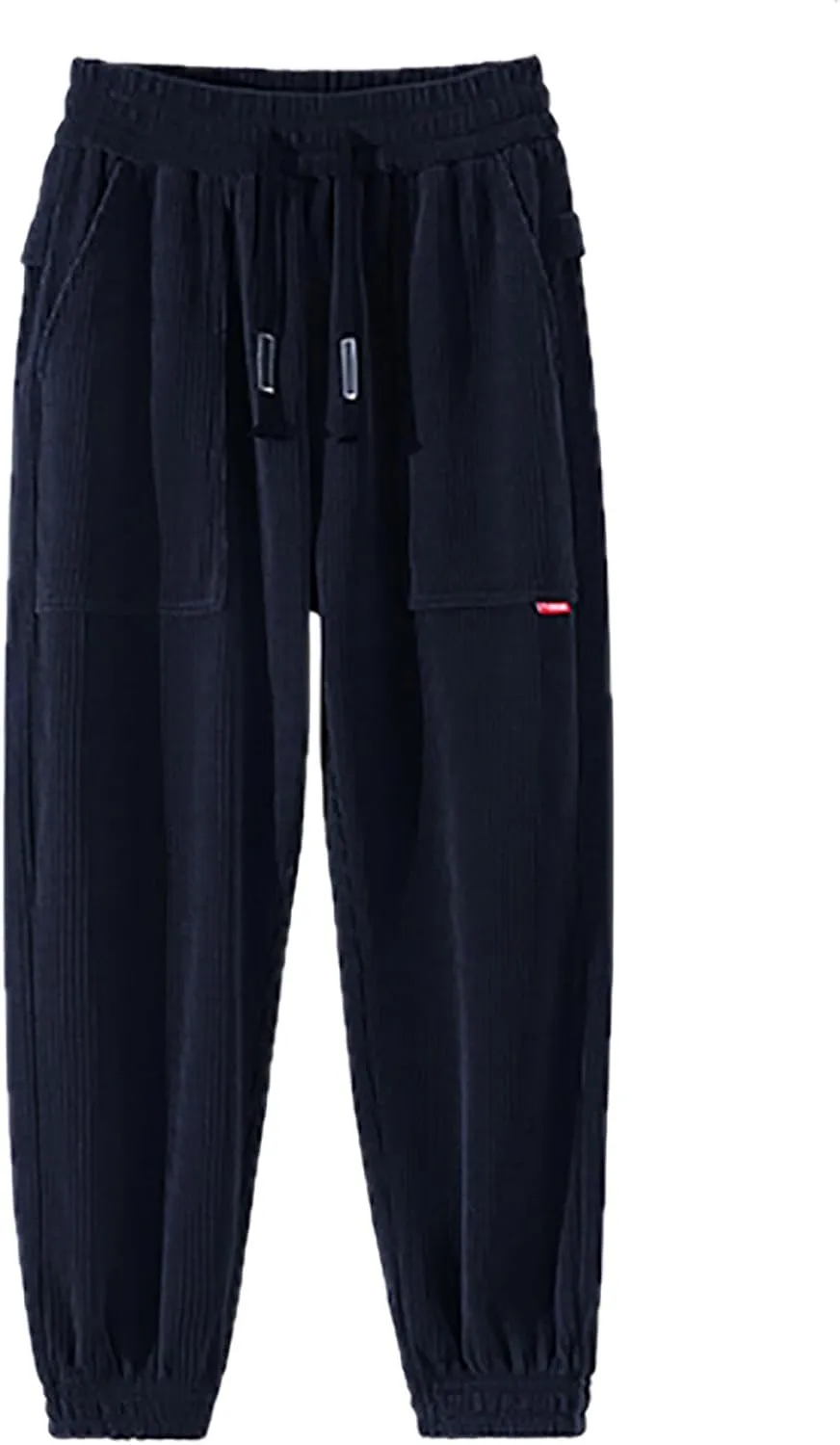 Male Autumn and Winter Heavy Corduroy Thickened Solid Color Trousers 8 Year