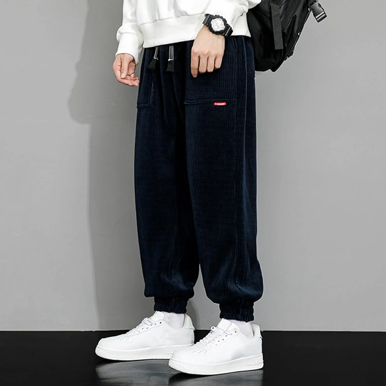 Male Autumn and Winter Heavy Corduroy Thickened Solid Color Trousers 8 Year