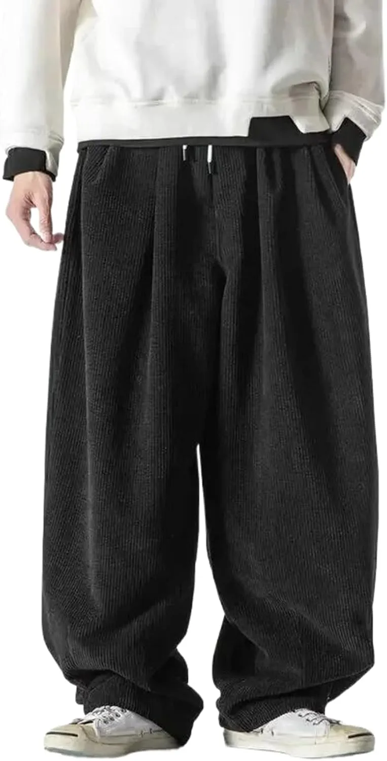 Men Casual Wide Leg Pants Streetwear Harem Pants Mens Long Trousers Loose Male Oversized Harajuku Trousers