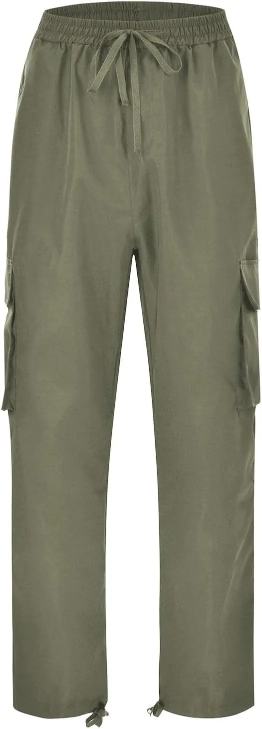Men's 2025 Summer Casual Cargo Sweatpants, Loose Fit Waist Drawstring Joggers Tactical Pants for Men with Multi Pockets