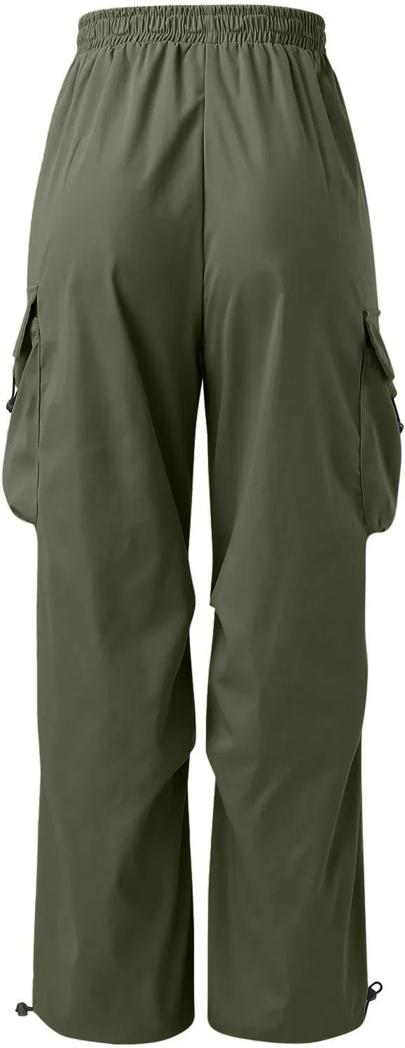 Mens Baggy Cargo Pants, Parachute Pants Causal Loose Fit Joggers, Trendy Harem Pants, Hip Hop Streetwear with Pockets