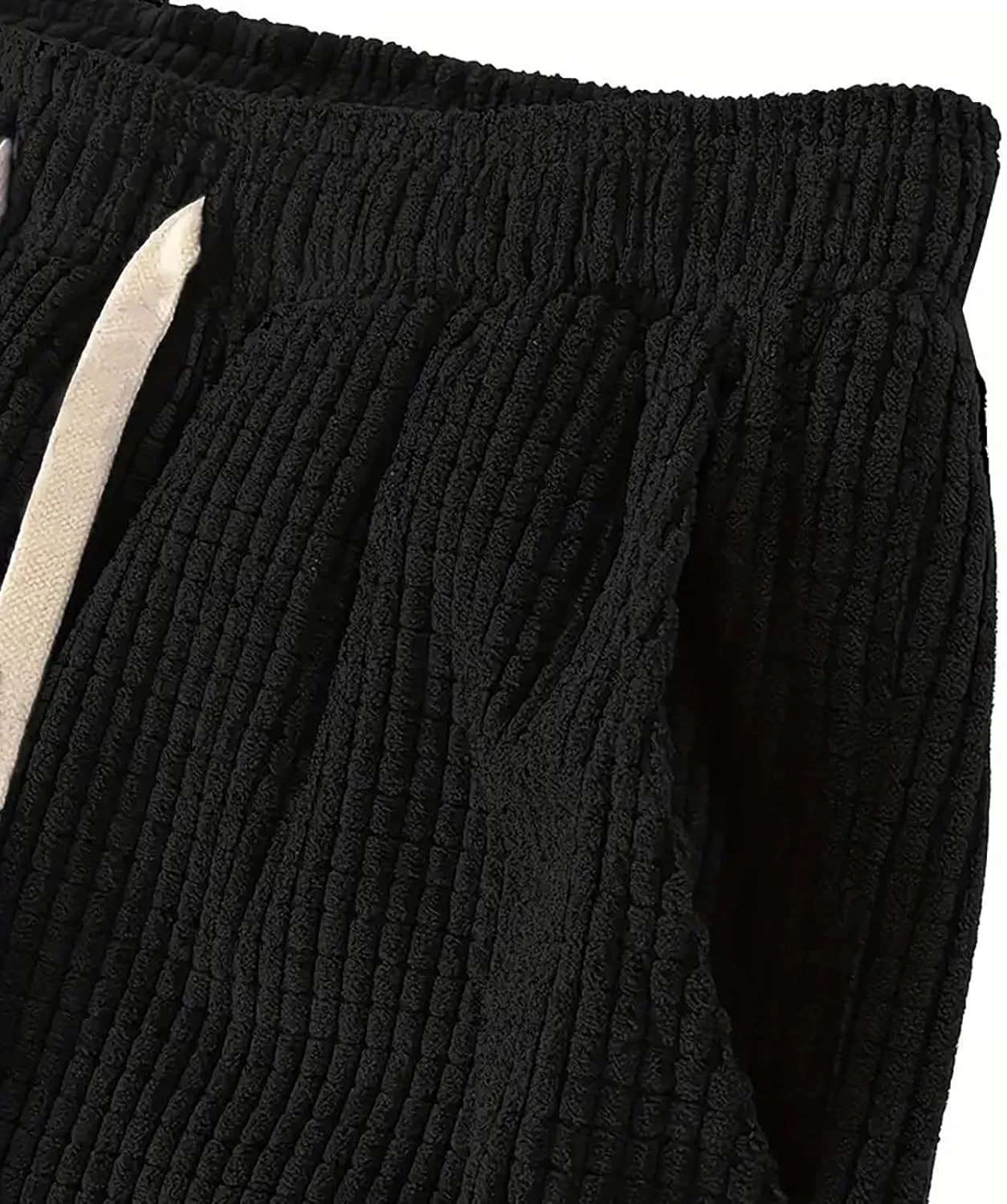 Men's Casual Pants, Beach Summer Elastic Waist Drawstring Pants Lightweight Linen Trousers Ankle Tied Sweatpants for Men