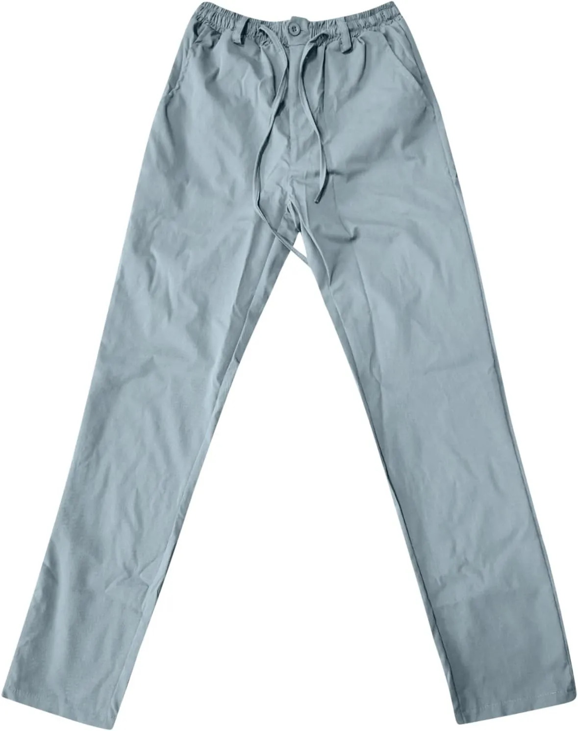 Men's Casual Pants, Waffle Linen Pants, Lightweight Sweatpants Open Bottom Lounge Joggers, Loose Fit Beach Summer Pants