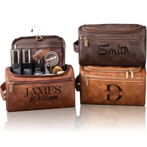Men's Customizable Hanging Toiletry bag for man Dopp Kit Bag for Travel, Wedding Groomsmen Gifts, Father's DayChristmas Birthday Presents for Dad, Husband, GrandpaLover