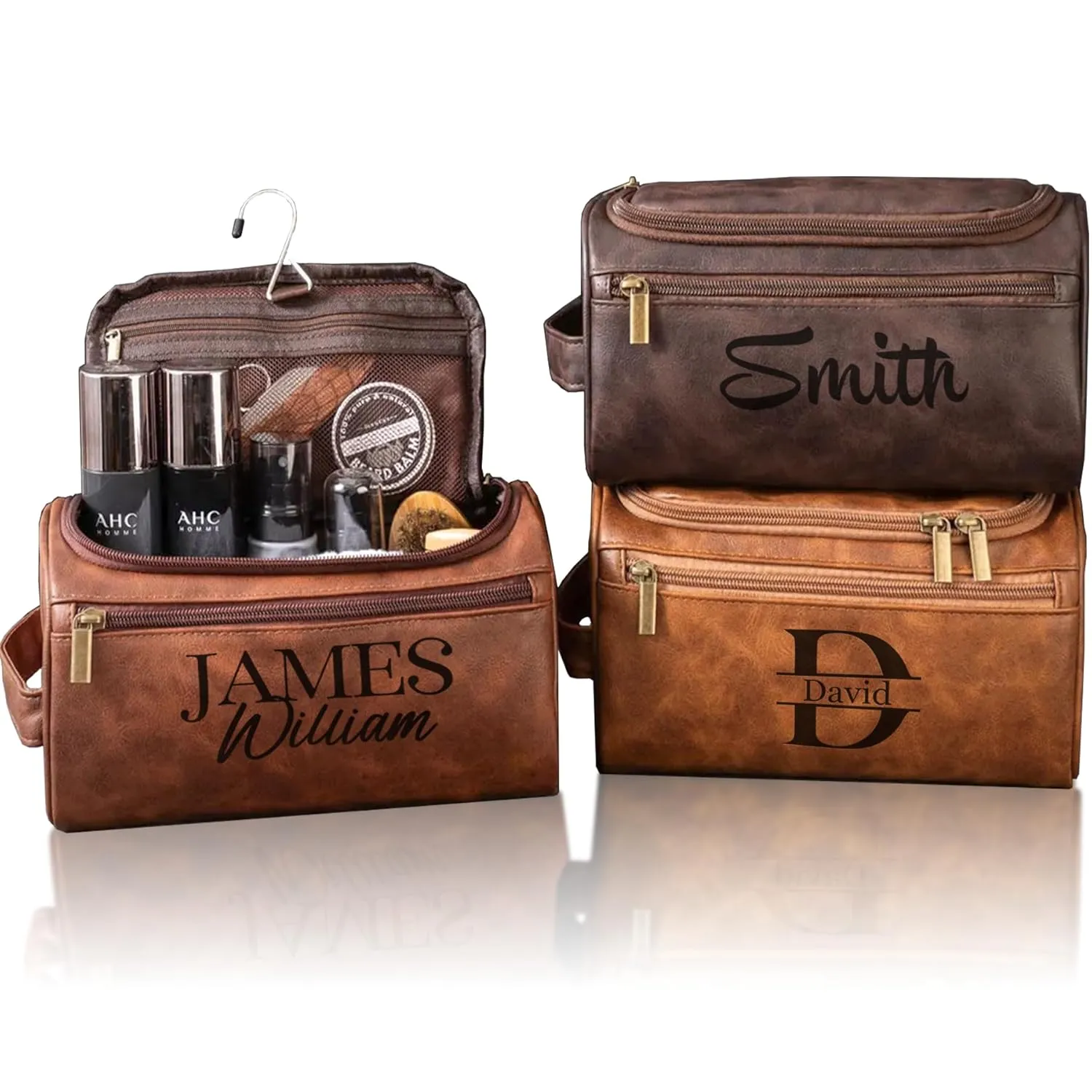 Men's Customizable Hanging Toiletry bag for man Dopp Kit Bag for Travel, Wedding Groomsmen Gifts, Father's DayChristmas Birthday Presents for Dad, Husband, GrandpaLover