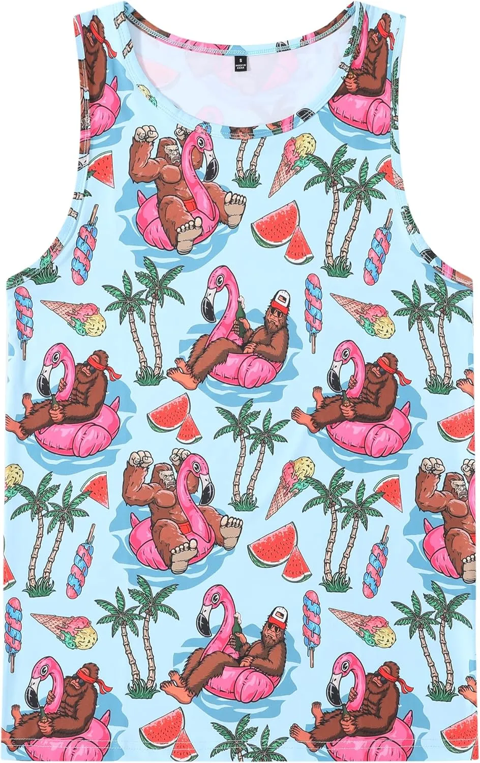 Men's Funny Tank Top Summer Beach Casual Fashion Print Tank Tops for Men Cool Gym Workout Athletic Sleeveless Shirts