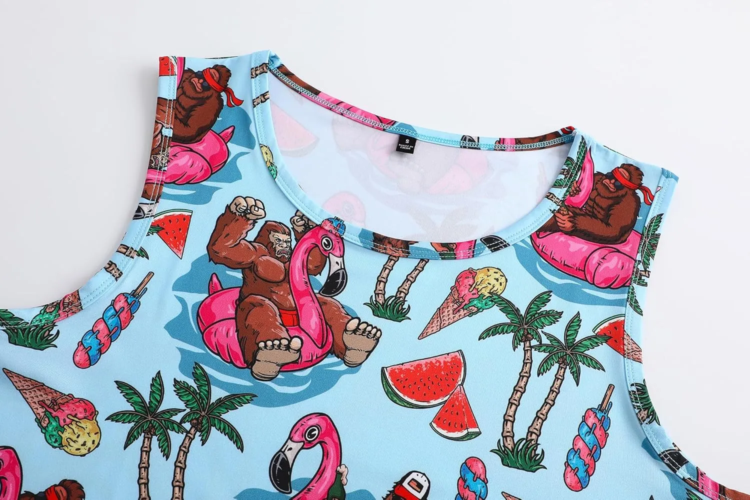 Men's Funny Tank Top Summer Beach Casual Fashion Print Tank Tops for Men Cool Gym Workout Athletic Sleeveless Shirts