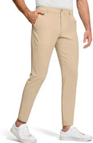 Men's Golf Dress Pants 30" Inseam Stretch Skinny Tapered Lightweight Breathable Chino Trousers with Pockets for Casual Work
