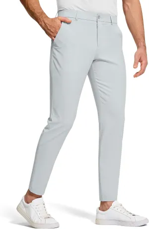 Men's Golf Dress Pants 30" Inseam Stretch Skinny Tapered Lightweight Breathable Chino Trousers with Pockets for Casual Work
