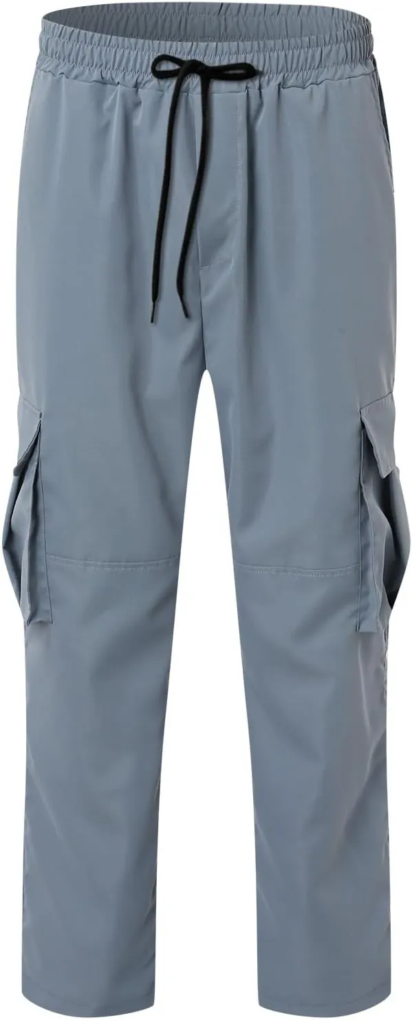 Mens Jogger Pants Regular Fit Casual Hiking Athletic Pant Lightweight Elastic Waist Cargo Pant Sweatpant Trousers with Pocket