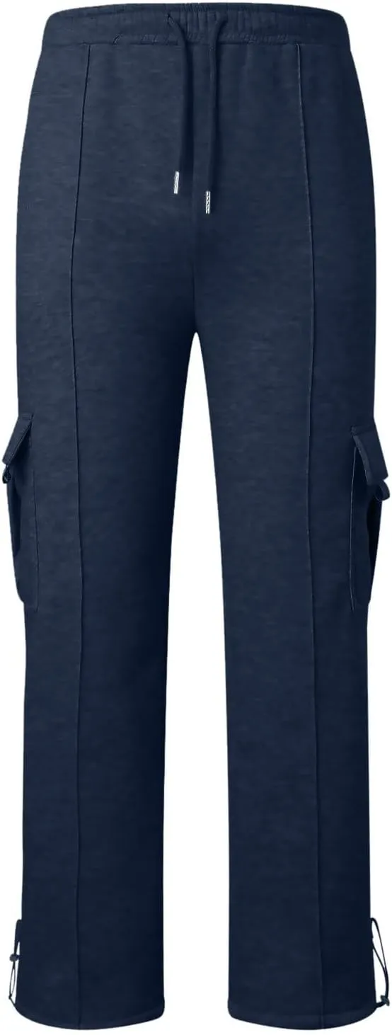 Mens Joggers for Workout Athletic Running Baggy Loose Fit Sweatpants Casual Drawstring Stretch Cargo Pants with Multi Pockets