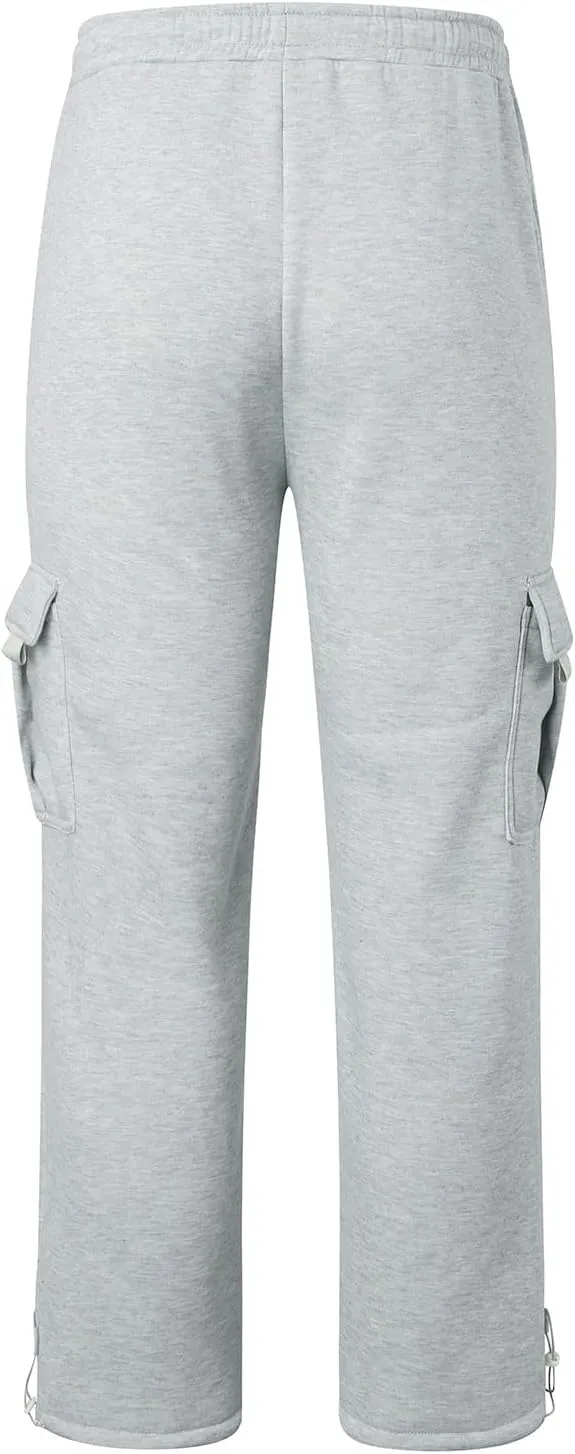Mens Joggers for Workout Athletic Running Baggy Loose Fit Sweatpants Casual Drawstring Stretch Cargo Pants with Multi Pockets